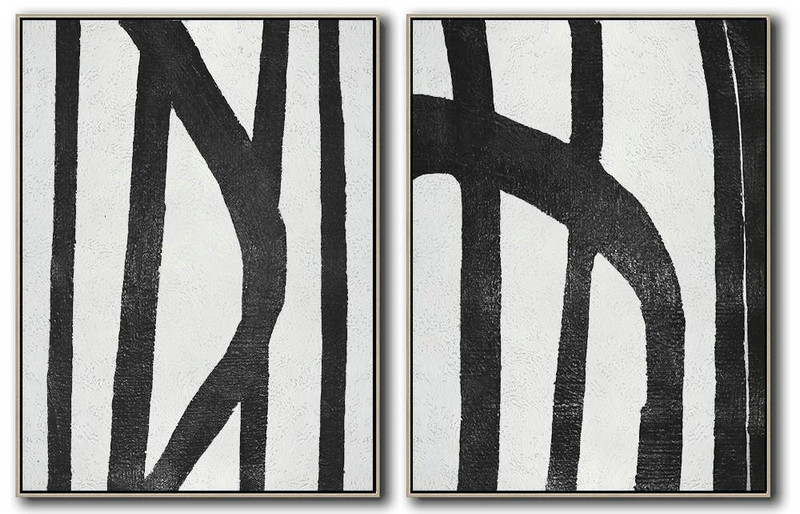 Original Artwork Extra Large Abstract Painting,Set Of 2 Minimal Painting On Canvas - Colorful Wall Art